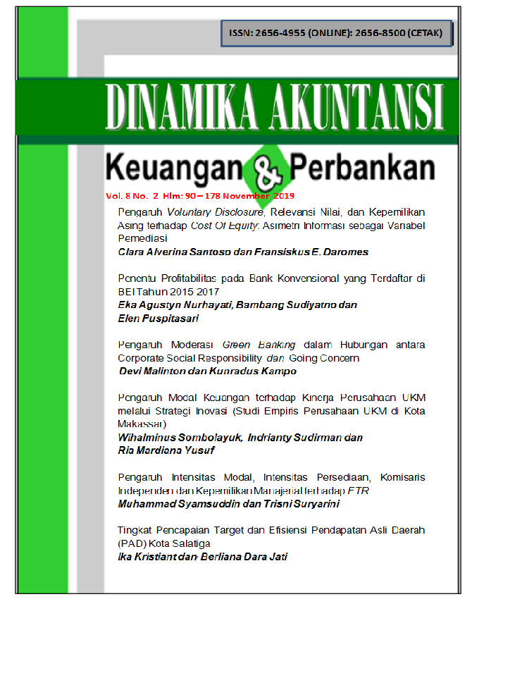 Penentu Profitabilitas Pada Bank Konvensional Yang Terdaftar Di Bei Tahun 2015 2017 Dinamika Akuntansi Keuangan Dan Perbankan